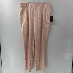 Eloquii peach satin cargo pocket pants plus size 16 NWT